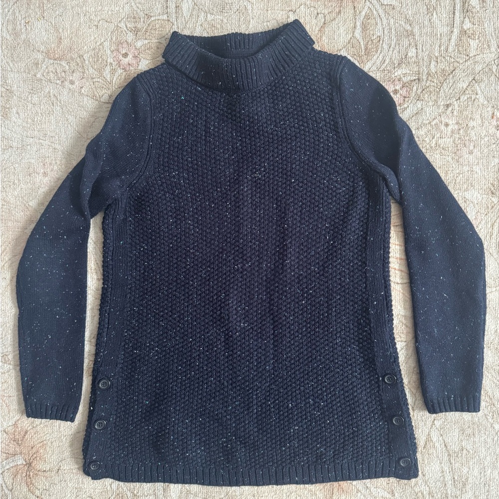 Talbots Navy Blue Flecked Turtleneck Sweater